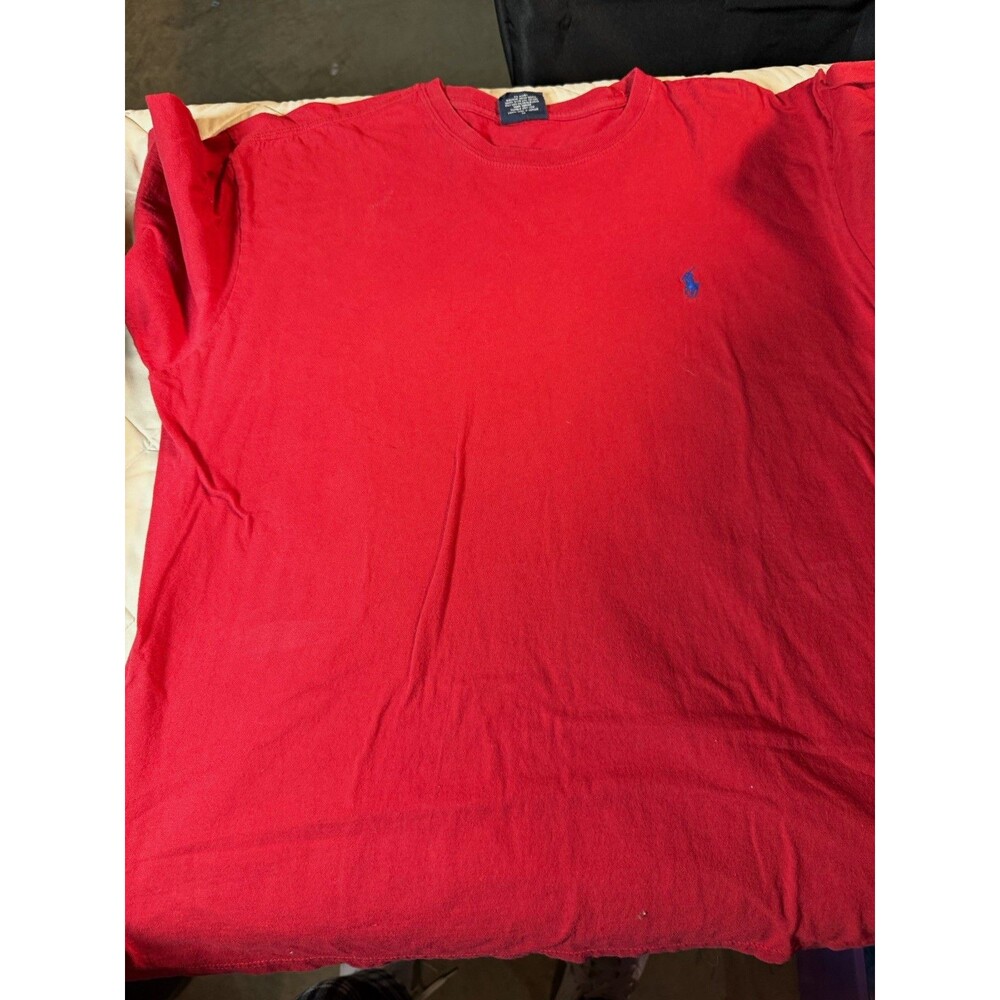 Polo Ralph Lauren Men's XL Red Solid Polo Pony Logo T-Shirt Crew Neck SS